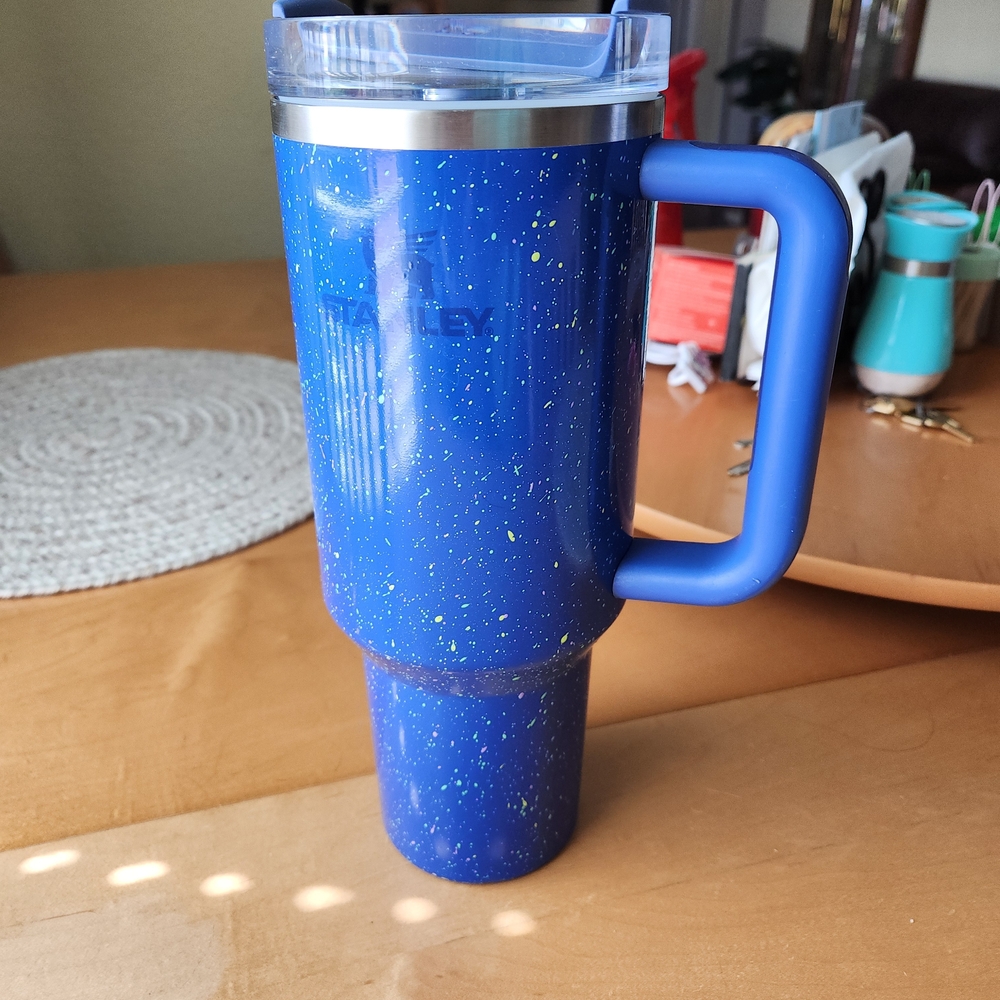 Stanley Blue 30oz Speckled Travel Tumbler Clear Lid